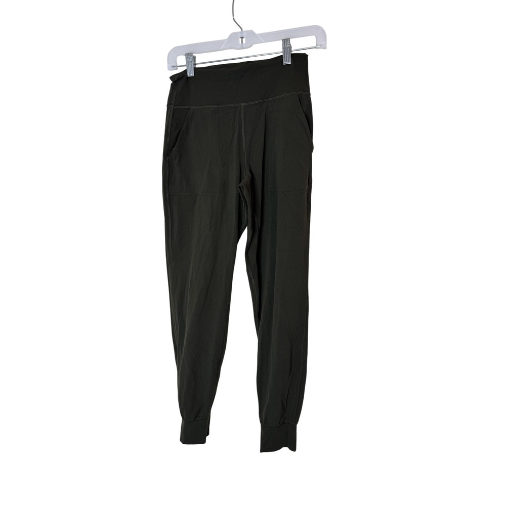 Lululemon Jogger Pants Womens 6 Green Lightweight Woven High Rise Pockets